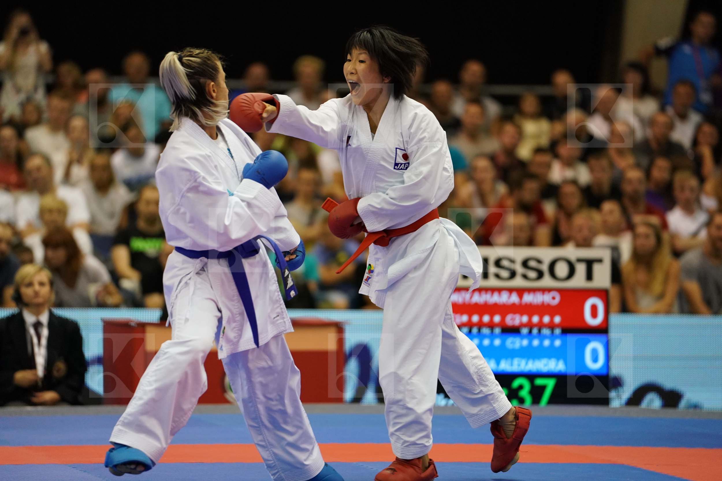 Female Kumite -50kg France Gold match Japan Miyahara Miho Recchia Alexandra